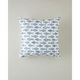 English Home Sea Tale Kırlent Kılıfı 45X45 cm Mavi-Bej - Mavi - Bej