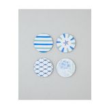 English Home Seafood Ahşap 4'lü Bardak Altlığı 10 cm Renkli