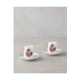 English Home Selene Porselen 4 Parça 2 Kişilik Kahve Fincan Takımı 80 ml Mavi