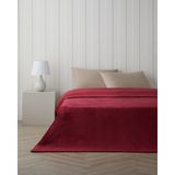 English Home Shiny Lines Floşlu Supersoft Çift Kişilik Battaniye 200X220 cm Koyu Kırmızı - 200 x 220 cm
