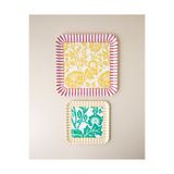 English Home Simple Flower Melamin 2’li Kaydırmaz Tepsi 33X33 cm + 24X24 cm Renkli