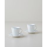English Home Soft Cloud Stoneware 4 Parça 2 Kişilik Kahve Fincan Takımı 70 ml Açık Mavi