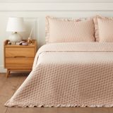 English Home Soft Ruffle Pudra Tek Kişilik Yatak Örtüsü 160x220