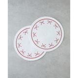 English Home Solina Pp 2'li Amerikan Servis 38 cm Kırmızı - Beyaz