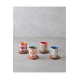 English Home Sorrel Stoneware 8 Parça 4 Kişilik Fincan 70 ml Renkli
