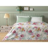 English Home Splendid Blooms Baskılı Çift Kişilik Pike 200x220 Cm Pembe