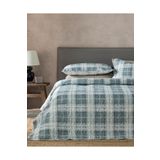 English Home Static Check Çok Amaçlı Çift Kişilik Yatak Örtüsü Takımı Gri