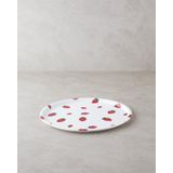English Home Strawberries Plastik Tepsi Beyaz - Kırmızı, 36 x 30 x 10 cm