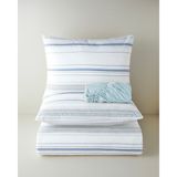 English Home Stria Kolay Ütülenir Çarşaflı Çift Kişilik Nevresim Takımı 200x220 cm Mavi - Bej
