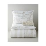 English Home Striped Jouy Pamuk Çarşaflı Çift Kişilik Nevresim Takımı 200x220 cm Krem - Kahve