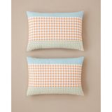 English Home Summer Grid Kolay Ütülenir 2'li Yastık Kılıfı 50X70 cm Turuncu