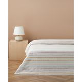 English Home Sweet Stripes Baskılı Pamuklu Çift Kişilik Pike 200X220 cm Pembe - Amber Pembe