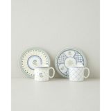 English Home Talavera Glow Bone Porselen 4 Parça 2 Kişilik Kahve Fincan Takımı 90 ml Mavi-Yeşil - Mavi - Yeşil