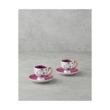 English Home Talisman Magic New Bone China 4 Parça 2 Kişilik Kahve Fincan Takımı 100 ml Beyaz
