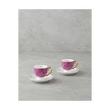 English Home Talisman Magic New Bone China 4 Parça 2 Kişilik Kahve Fincan Takımı 100 ml Pembe