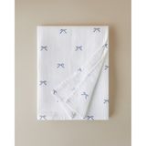 English Home Tek Kişilik Pike 150X220 cm Pamuk Kumaş Açık Mavi Romance Ribbon Desenli 1 Parça