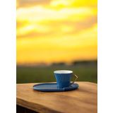 English Home Terra New Bone China Tepsili Kahve Fincan Takımı Lacivert