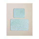 English Home Twillow Kaydırmaz Taban Banyo Paspası Seti 60x80 cm + 40x60 cm Açık Mavi