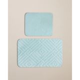 English Home Twillow Kaydırmaz Taban Banyo Paspası Seti 60X80 cm + 40X60 cm Su Yeşili - Mint Yeşili