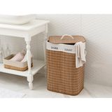 English Home Urbann Bambu Katlanabilir 2 Bölmeli Çamaşır Sepeti 40 x 30 x 60 cm Kahve Renkli