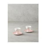 English Home Valentina New Bone China 4 Parça 2 Kişilik Kahve Fincan Takımı 80 ml Pembe