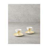 English Home Valentina New Bone China 4 Parça 2 Kişilik Kahve Fincan Takımı Sarı 80 ml
