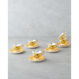 English Home Vanilla Mood New Bone China 12 Parça 6 Kişilik Kahve Fincan Takımı 90 ml Sarı