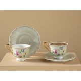 English Home Vanilla New Bone China 4 Parça 2 Kişilik Kahve Fıncan Takımı 90 ml Açık Gri - Antrasit - Mavi - 100 ml