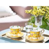 English Home Vanilla New Bone China 4 Parça 2 Kişilik Kahve Fincan Takımı Sarı - Renkli - 2 Adet - 90 ml