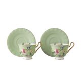 English Home Vanilla New Bone China Çay Fincan Takımı 4 Parça 2 Kişilik Açık Yeşil