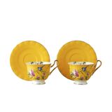 English Home Vanilla New Bone China Çay Fincan Takımı 4 Parça 2 Kişilik Sarı