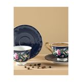 English Home Vanilla New Bone China Kahve Fincan Takımı 4 Parça 2 Kişilik Lacivert