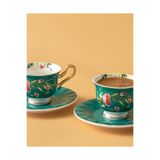English Home Vanilla New Bone China Kahve Fincan Takımı 4 Parça 2 Kişilik Turkuaz