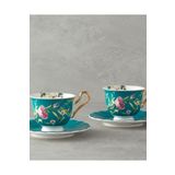 English Home Vanilla New Bone China Turkuaz 2 Kişilik Kahve Fincan Takımı