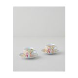 English Home Vivian Porselen 4 Parça 2 Kişilik Kahve Fincan Takımı 80 ml Renkli
