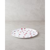 English Home Watermellies Plastik Tepsi Beyaz - Kırmızı, 36 x 25 x 10 cm