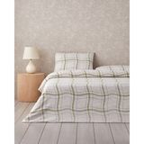 English Home Wave Check Kolay Ütülenir Çift Kişilik Çarşaflı Nevresim Takımı 200X220 cm Açık Yeşil-Bej - Bej - Yeşil - 200 x 220 cm