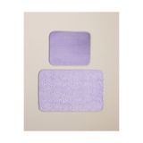 English Home Wavelet Kaydırmaz Taban Banyo Paspası Seti 60x100 cm + 50x60 cm Mor