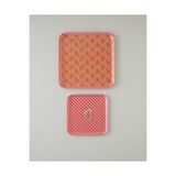 English Home Whispering Petals Melamin 2’li Kaydırmaz Tepsi 33-24 cm Pembe - Turuncu