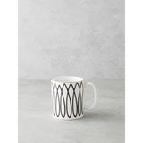English Home White Angles Bone Porselen Kupa 290 ml Siyah-Beyaz-Gold - Siyah - Beyaz