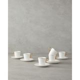 English Home Wing New Bone China 12 Parça 6 Kişilik Kahve Fincan Takımı Gold - Altın