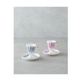 English Home Winnie Porselen 4 Parça 2 Kişilik Kahve Fincan Takımı 90 ml Pembe - Mavi