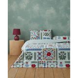 English Home Winter Patch Flanel Tek Kişilik Çarşaflı Nevresim Takımı 160x220 cm Açık Yeşil - 160 x 220 cm