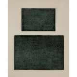 English Home Yeşil Glossy Kaydırmaz Taban Banyo Paspası Seti 60x90 + 40x60 cm Özellikli Desenli