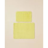 English Home Zigzag Line Kaydırmaz Taban Banyo Paspası Seti 60X100 cm + 50X60 cm Limon Yeşili - Fıstık Yeşili