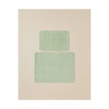 English Home Zigzag Line Kaydırmaz Taban Banyo Paspası Seti 60x80 cm + 40x60 cm Yeşil