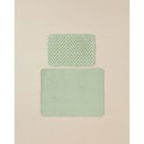 English Home Zigzag Line Kaydırmaz Taban Banyo Paspası Seti Açık Yeşil Renkli 60X100 cm Desenli