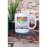English Teacher Cooler Baskılı Komik Ingilizce Öğretmeni Hediye Baskılı Kupa Bardak - Beyaz