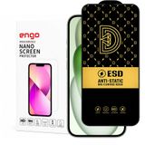 Engo Apple iPhone 15 İle Uyumlu Ekran Koruyucu Antistatik 9H Temperli Kırılmaz Cam, Toz Tutmayan Parmak İzi Önleyici, 5D Tam Kaplayan Esd Koruma, Hd Şeffaf