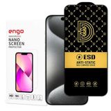 Engo Apple iPhone 15 Pro Max İle Uyumlu Ekran Koruyucu Antistatik 9H Temperli Kırılmaz Cam, Toz Tutmayan Parmak İzi Önleyici, 5D Tam Kaplayan Esd Koruma, Hd Şeffaf